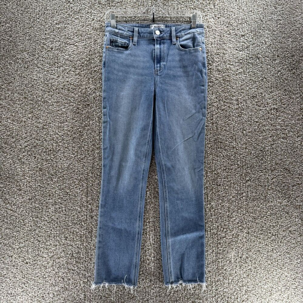 Page Jeans Womens 26 Hoxton Slim Cotton Lovesong Distressed Tuned Hem Raw‎ Hem